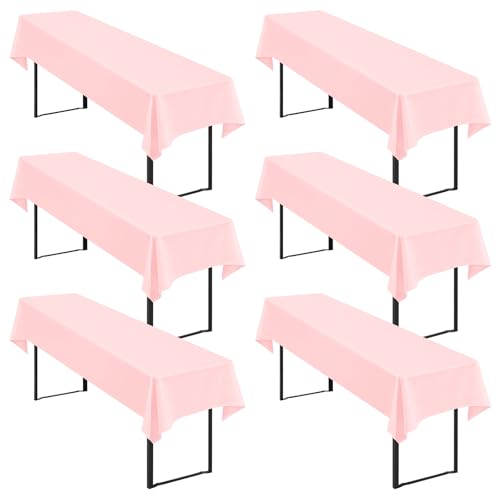 6 Stück Rosa Biertisch Tischdecke universal für 50cm u.70cm Biertische Hussen für Biertisch, Blickdichte Polyester Biertischhussen Biertisch-Husse Rechteckige Tischdecken Waschbar-250x100cm 6 Stück Rosa Biertisch Tischdecke universal für 50cm u.70cm Biertische Hussen für Biertisch, Blickdichte Polyester Biertischhussen Biertisch-Husse Rechteckige Tischdecken Waschbar-250x100cm von Showgeous
