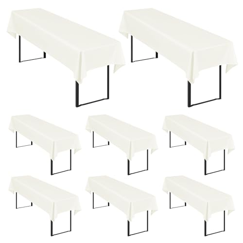 8 Stück Elfenbein Biertisch Tischdecke universal für 50cm u.70cm Biertische Hussen für Biertisch, Blickdichte Polyester Biertischhussen Biertisch-Husse Rechteckige Tischdecken Waschbar-250x100cm 8 Stück Elfenbein Biertisch Tischdecke universal für 50cm u.70cm Biertische Hussen für Biertisch, Blickdichte Polyester Biertischhussen Biertisch-Husse Rechteckige Tischdecken Waschbar-250x100cm von Showgeous