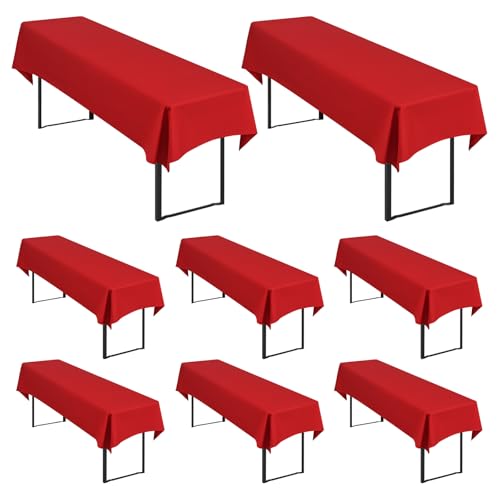 8 Stück Rot Biertisch Tischdecke universal für 50cm u.70cm Biertische Hussen für Biertisch, Blickdichte Polyester Biertischhussen Biertisch-Husse Rechteckige Tischdecken Waschbar-250x100cm 8 Stück Rot Biertisch Tischdecke universal für 50cm u.70cm Biertische Hussen für Biertisch, Blickdichte Polyester Biertischhussen Biertisch-Husse Rechteckige Tischdecken Waschbar-250x100cm von Showgeous