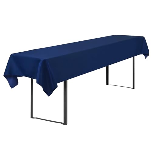 Showgeous 1 Stück Biertisch Tischdecke universal für 50cm u.70cm Biertische Hussen für Biertisch Biertischhussen Biertisch-Husse Bierzeltgarnitur Rechteckige Tischdecken Waschbar 100x250cm(Navy Blau) von Showgeous