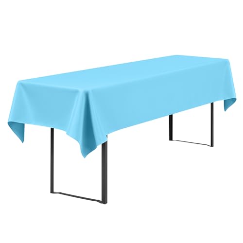 Showgeous 1 Stück Biertisch Tischdecke universal für 50cm u.70cm Biertische Hussen für Biertisch Biertischhussen Biertisch-Husse Bierzeltgarnitur Rechteckige Tischdecken Waschbar 100x250cm(Babyblau) von Showgeous