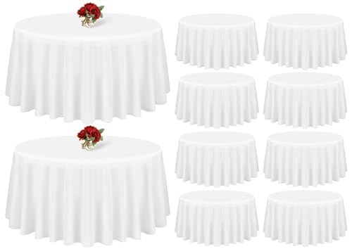 Showgeous 10 Stück Tischdecke Weiße Runde Tischdecke 275cm Polyester Stoff Tischdecke Rund Waschbare Tischdecke für Hochzeit Bankett Restaurant Buffet Parteien Garten Showgeous 10 Stück Tischdecke Weiße Runde Tischdecke 275cm Polyester Stoff Tischdecke Rund Waschbare Tischdecke für Hochzeit Bankett Restaurant Buffet Parteien Garten von Showgeous
