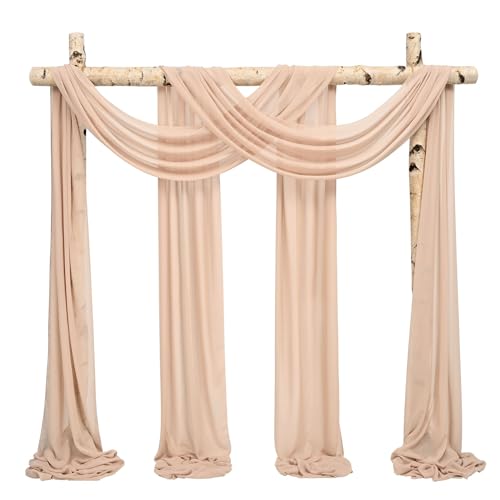 Showgeous 2 Packs Querbehang Creme Kamel 73cmx610cm Tüll Foto Hintergrund Hochzeit Vorhang Deko Weiss Chiffon-Stoff Hochzeitsbogen Gardinen für Laube Hochzeit Torbogen Zeremonie Fotografie Party Showgeous 2 Packs Querbehang Creme Kamel 73cmx610cm Tüll Foto Hintergrund Hochzeit Vorhang Deko Weiss Chiffon-Stoff Hochzeitsbogen Gardinen für Laube Hochzeit Torbogen Zeremonie Fotografie Party von Showgeous