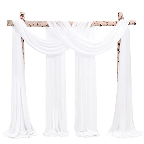 Showgeous 2 Packs Querbehang Cremeweiß 73cmx980cm Tüll Foto Hintergrund Hochzeit Vorhang Deko Weiss Chiffon-Stoff Hochzeitsbogen Gardinen für Laube Hochzeit Torbogen Zeremonie Fotografie Party Showgeous 2 Packs Querbehang Cremeweiß 73cmx980cm Tüll Foto Hintergrund Hochzeit Vorhang Deko Weiss Chiffon-Stoff Hochzeitsbogen Gardinen für Laube Hochzeit Torbogen Zeremonie Fotografie Party von Showgeous