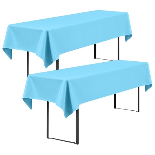 Showgeous 2 Stück Biertisch Tischdecke universal für 50cm u.70cm Biertische Hussen für Biertisch Biertischhussen Biertisch-Husse Bierzeltgarnitur Rechteckige Tischdecken Waschbar 100x250cm(Blau) von Showgeous