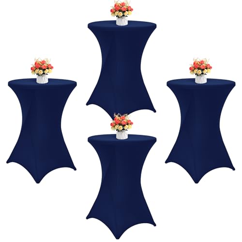 Showgeous 4er-Set Stretch Stehtisch Husse für Bistrotisch Ø 80-85 cm Cocktail Tisch-Überzug Husse, Verstärkung im Fußbereich, Stretch-Husse Hellgrau Hussen für Stehtische und Bistrotische(Navy Blau) Showgeous 4er-Set Stretch Stehtisch Husse für Bistrotisch Ø 80-85 cm Cocktail Tisch-Überzug Husse, Verstärkung im Fußbereich, Stretch-Husse Hellgrau Hussen für Stehtische und Bistrotische(Navy Blau) von Showgeous