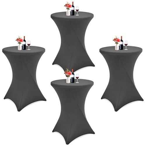 Showgeous 4er-Set Stretch Stehtisch Husse für Bistrotisch Ø 80-85 cm Cocktail Tisch-Überzug Husse, Verstärkung im Fußbereich,Stretch-Husse Dunkelgrau Hussen für Stehtische und Bistrotische(Dunkelgrau) Showgeous 4er-Set Stretch Stehtisch Husse für Bistrotisch Ø 80-85 cm Cocktail Tisch-Überzug Husse, Verstärkung im Fußbereich,Stretch-Husse Dunkelgrau Hussen für Stehtische und Bistrotische(Dunkelgrau) von Showgeous