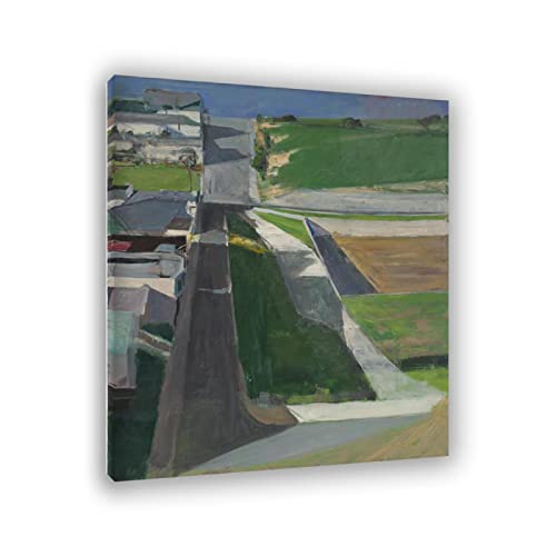 Showkanbay Berühmte Gemälde von Richard Diebenkorn Druck auf Leinwand, 'Cityscape I', Reproduktionsposter, Stadtbildbilder, für Heimdekoration, 70 x 105 cm (27,5 x 41,4 Zoll), rahmenlos von Showkanbay