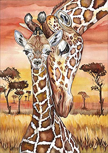 Showker 5D Diamant Painting BilderGiraffentiere, DIY Diamond Painting Bilder Zubehör Runde Diamond Kreuzstich Stickerei Dekoration Schlafzimmer Büro Home Wandbild 30x40cm von Mcties