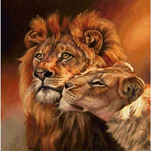 Showker 5D Diamant Painting Kit Löwe - DIY Diamond Painting Tier Bilder Runde Zubehör für Runde Diamond Kreuzstich Stickerei - Dekorative Kunst für Büro und Zuhause 40x40 cm Showker 5D Diamant Painting Kit Löwe - DIY Diamond Painting Tier Bilder Runde Zubehör für Runde Diamond Kreuzstich Stickerei - Dekorative Kunst für Büro und Zuhause 40x40 cm von Showker