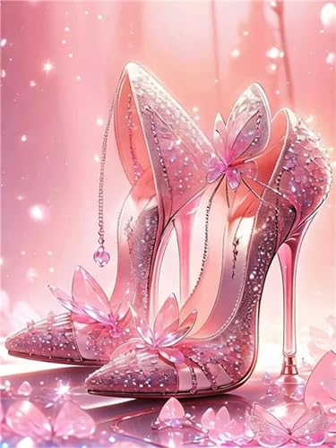 5D Diamond Painting Traum-High Heels Diamant Painting Bilder, DIY Strass Stickerei Diamond Painting Erwachsene/Kinder, Voll Eckige Diamond Painting Zubehör Set für Home Wand Décor 40x30cm S-6392 von Shozhoo