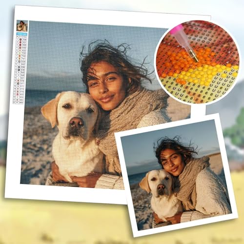 Diamond Painting Eigenes Foto 50x120 cm, Diamond Painting Zubehör, DIY Full Drill Personalisiert Benutzerdefinierte Design Set, Kreativ Set für Erwachsene, Spezielle Geschenke für Deko Wohnzimmer b-11 von Shozhoo
