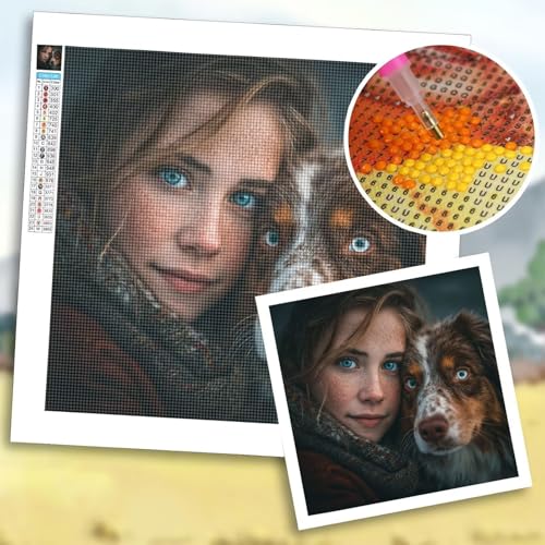 Diamond Painting Eigenes Foto 50x50 cm, Diamond Painting Zubehör, DIY Full Drill Personalisiert Benutzerdefinierte Design Set, Kreativ Set für Erwachsene, Spezielle Geschenke für Deko Wohnzimmer b-38 von Shozhoo
