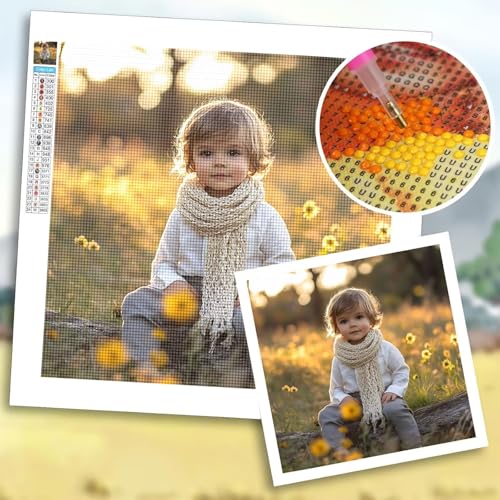 Diamond Painting Erwachsene, Diamond Painting Eigenes Foto, Bastelset Erwachsene, 5D DIY Kinder, Familien, Paare, Haustiere, Bilder Personalisiert, Custom Kreative Geschenk, Zimmer Deko 25x25 cm b-29 von Shozhoo
