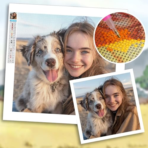 Diamond Painting Erwachsene, Diamond Painting Eigenes Foto, Bastelset Erwachsene, 5D DIY Kinder, Familien, Paare, Haustiere, Bilder Personalisiert, Custom Kreative Geschenk, Zimmer Deko 30x40 cm b-27 von Shozhoo