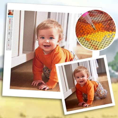 Diamond Painting Erwachsene, Diamond Painting Eigenes Foto, Bastelset Erwachsene, 5D DIY Kinder, Familien, Paare, Haustiere, Bilder Personalisiert, Custom Kreative Geschenk, Zimmer Deko 30x70 cm b-2 von Shozhoo