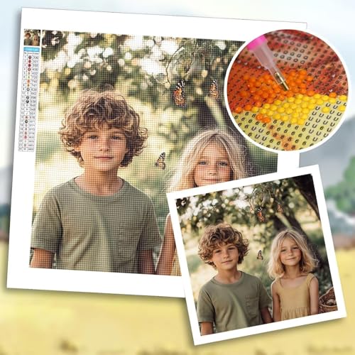 Diamond Painting Erwachsene, Diamond Painting Eigenes Foto, Bastelset Erwachsene, 5D DIY Kinder, Familien, Paare, Haustiere, Bilder Personalisiert, Custom Kreative Geschenk, Zimmer Deko 60x140 cm b-69 von Shozhoo