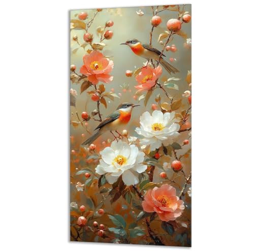 Malen Nach Zahlen Erwachsene Blume Pfingstrose Malen Nach Zahlen Kinder, Anfänger Handgemalt Ölgemälde Kit, DIY set Erwachsene, Mit Pinseln Knitterfreie Leinwand Kit, Weihnachtsdeko 80x160cm 0z-1 von Shozhoo