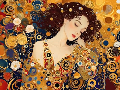 Malen Nach Zahlen Erwachsene Klimt Malen Nach Zahlen Kinder mit 3-Pinseln und Acrylfarbe Diy Set, Paint by Numbers Adult Leinwand Handgemalt öLgemäLde Kit Als Geschen Ohne Rahmen 30x20cm s-8660 von Shozhoo