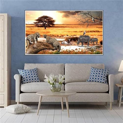 Shozhoo 5D Diamond Painting Afrika Diamond Art GroB XXL 89x50cm Tiere Diamant Painting Bilder Bastelset Erwachsene Malen Nach Zahlen kinder Mädchen Geschenke, Wohnzimmer Deko Schlafzimmer Z-644 von Shozhoo