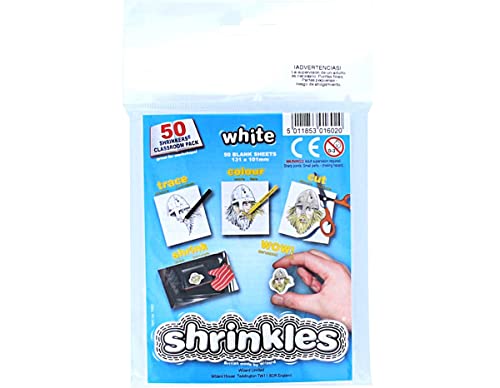 Original Shrinkles, Shrint Art Sheets Weißes Classroom Pack (50 Blätter), Weiß von Shrink Art