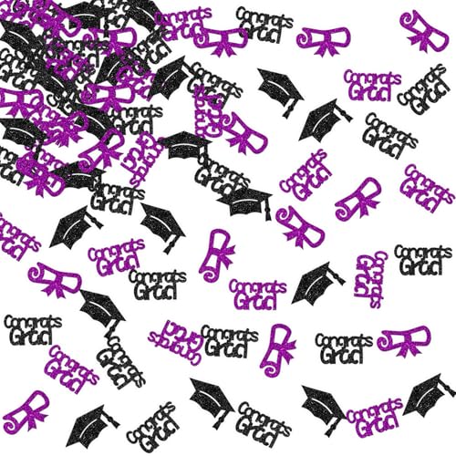 Konfetti-Dekorationen für Abschlussfeier, Schwarz und Lila, Glitzer, Congrats Grad und Kappen-Design, für Abschlussfeier 2025 Konfetti-Dekorationen für Abschlussfeier, Schwarz und Lila, Glitzer, Congrats Grad und Kappen-Design, für Abschlussfeier 2025 von ShuanQ