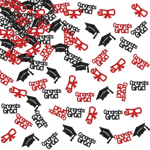 Konfetti-Dekorationen für Abschlussfeier, Schwarz und Rot, Glitzer, Congrats Grad und Kappen-Design, für Abschlussfeier 2025 Konfetti-Dekorationen für Abschlussfeier, Schwarz und Rot, Glitzer, Congrats Grad und Kappen-Design, für Abschlussfeier 2025 von ShuanQ
