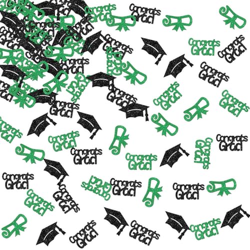 Konfetti für Abschlussfeier, Schwarz und Grün, Glitzer, Congrats Grad und Kappen-Design, für Abschlussfeier 2025 Konfetti für Abschlussfeier, Schwarz und Grün, Glitzer, Congrats Grad und Kappen-Design, für Abschlussfeier 2025 von ShuanQ