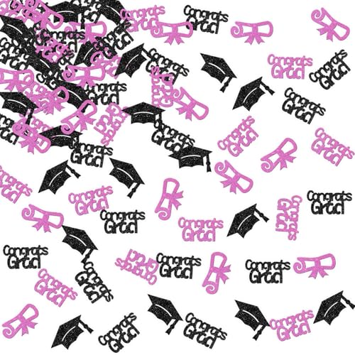 Konfetti für Abschlussfeier, Schwarz und Rosa, Glitzer, Congrats Grad und Kappen-Design, für Abschlussfeier 2025 Konfetti für Abschlussfeier, Schwarz und Rosa, Glitzer, Congrats Grad und Kappen-Design, für Abschlussfeier 2025 von ShuanQ