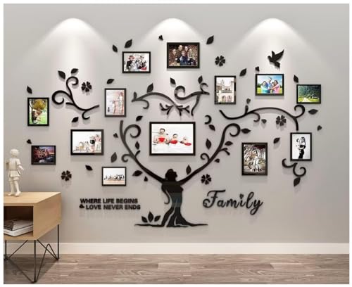 Shuanghao 3D DIY Baum Wandaufkleber Decor - Acryl Bilderrahmen Foto Große Wandaufkleber Kinderzimmer Wohnzimmer Schlafzimmer Restaurant Moderne Home Decoration. von Shuanghao