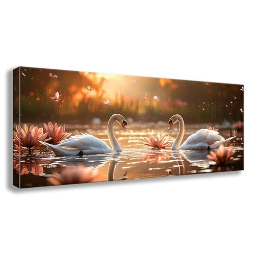 Diamond Painting Blume Diamond Painting Erwachsene Groß XXL 150x60 cm Diamant Malerei Bilder Schwan DIY 5D Rund Steine Stickerei Kreuzstich Basteln Erwachsene für Deko Wohnzimmer, Geschenke S0-741 von Shueayin