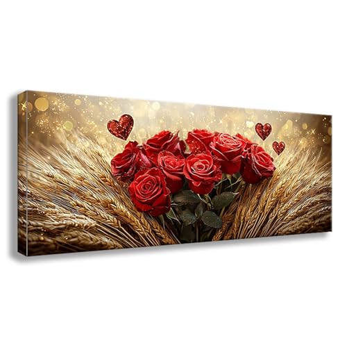 Diamond Painting Blume Diamond Painting Erwachsene Groß XXL 50x20 cm Diamant Malerei Bilder Rose 5D Rund Steine Stickerei Kreuzstich Basteln Erwachsene für Deko Wohnzimmer, Geschenke für Frauen S0-433 von Shueayin
