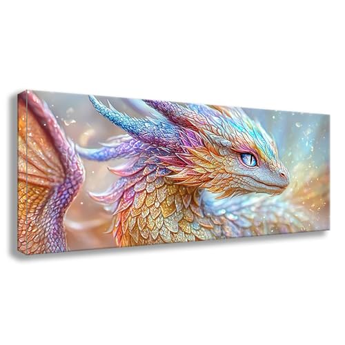 Diamond Painting Drachen Diamond Painting Erwachsene Groß XXL 50x20 cm Diamant Malerei Bilder Tier DIY 5D Rund Steine Stickerei Kreuzstich Basteln Erwachsene für Deko Wohnzimmer, Geschenke S0-447 von Shueayin