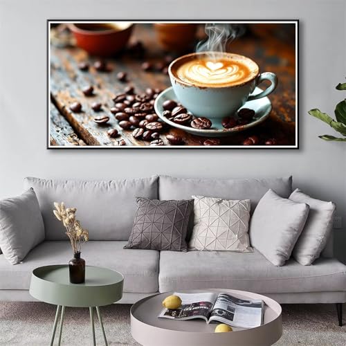 Diamond Painting Kaffee Diamond Painting Erwachsene Landschaft Diamant Painting Kinder Anfänger Mosaikherstellung DIY 5D Diamant Malerei Bilder mit Zubehör, Wanddekoration Geschenke 70 x 140 cm Y-57 von Shueayin