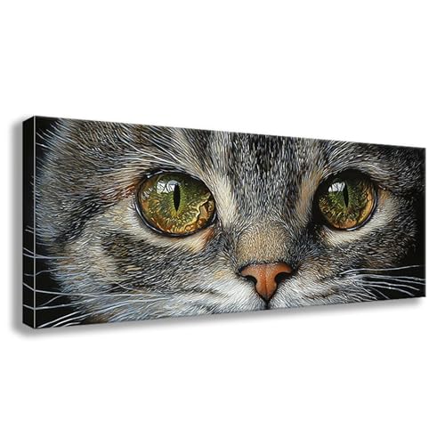 Diamond Painting Katze Diamond Painting Erwachsene Groß XXL 50x20 cm Diamant Malerei Bilder Tier 5D Rund Steine Stickerei Kreuzstich Basteln Erwachsene für Deko Wohnzimmer, Geschenke für Frauen S0-445 von Shueayin