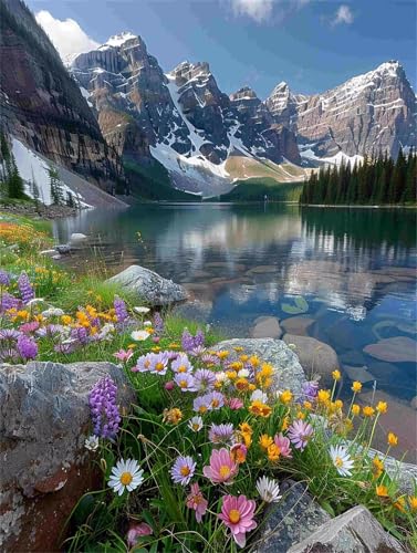Diamond Painting Landschaft Diamant Painting Bilder Berg Diamond Art Erwachsene Kinder DIY Mosaikherstellung Stickerei Kreuzstich Bastelset für Zimmer Deko, Geschenke für Frauen 40 x 50 cm F-442 von Shueayin