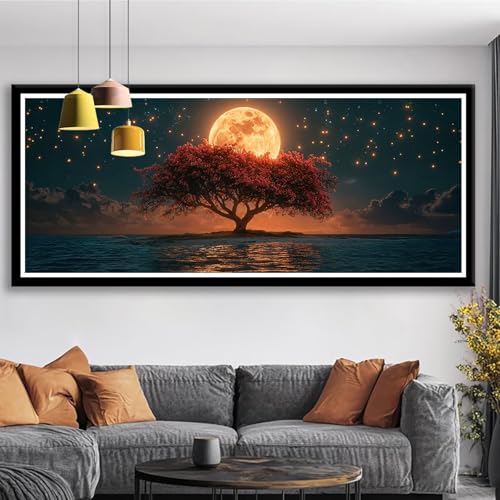 Diamond Painting Mond Diamond Painting Erwachsene Groß XXL 125x50 cm Diamant Malerei Bilder Baum 5D Rund Steine Stickerei Kreuzstich Basteln Erwachsene für Deko Wohnzimmer, Geschenke für Frauen S0-71 Diamond Painting Mond Diamond Painting Erwachsene Groß XXL 125x50 cm Diamant Malerei Bilder Baum 5D Rund Steine Stickerei Kreuzstich Basteln Erwachsene für Deko Wohnzimmer, Geschenke für Frauen S0-71 von Shueayin
