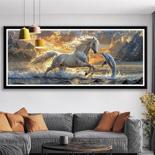 Diamond Painting Pferd Diamond Painting Erwachsene Groß XXL 225x90 cm Diamant Malerei Bilder Delphin DIY 5D Rund Steine Stickerei Kreuzstich Basteln Erwachsene für Deko Wohnzimmer, Geschenke S0-95 Diamond Painting Pferd Diamond Painting Erwachsene Groß XXL 225x90 cm Diamant Malerei Bilder Delphin DIY 5D Rund Steine Stickerei Kreuzstich Basteln Erwachsene für Deko Wohnzimmer, Geschenke S0-95 von Shueayin