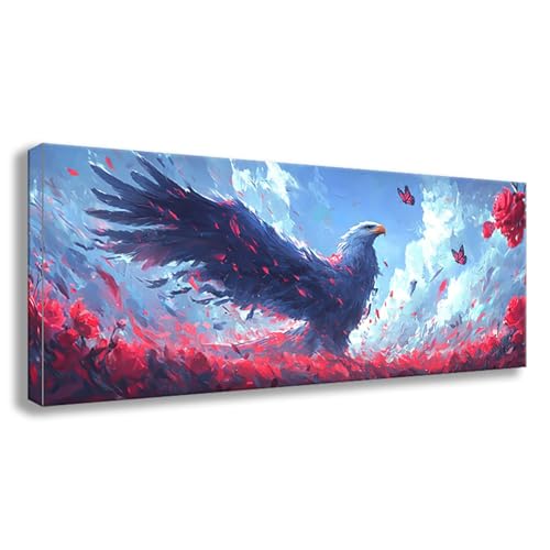 Diamond Painting Tier Diamond Painting Erwachsene Groß XXL 150x60 cm Diamant Malerei Bilder Adler DIY 5D Rund Steine Stickerei Kreuzstich Basteln Erwachsene für Deko Wohnzimmer, Geschenke S0-619 von Shueayin