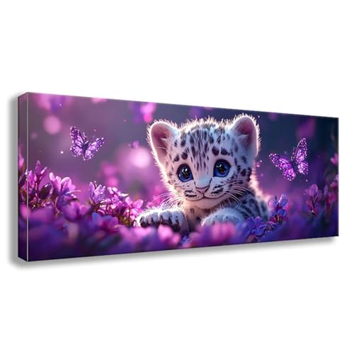 Diamond Painting Tier Diamond Painting Erwachsene Groß XXL 200x80 cm Diamant Malerei Bilder Leopard DIY 5D Rund Steine Stickerei Kreuzstich Basteln Erwachsene für Deko Wohnzimmer, Geschenke S0-603 von Shueayin
