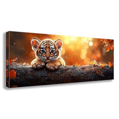Diamond Painting Tiger Diamond Painting Erwachsene Groß XXL 75x30 cm Diamant Malerei Bilder Tier 5D Rund Steine Stickerei Kreuzstich Basteln Erwachsene für Deko Wohnzimmer, Geschenke für Frauen S0-465 von Shueayin