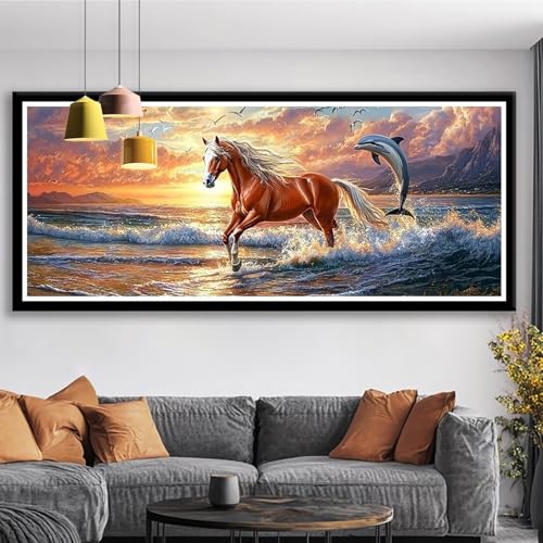 Diamond Painting XXL 100x40 cm Tier Diamant Painting Bilder Pferd Diamond Art 5D DIY Vollbohrer Diamant Malerei Basteln Mädchen 10 Jahre, Strass Stickerei Mosaikherstellung für Zimmer Deko S0-96 Diamond Painting XXL 100x40 cm Tier Diamant Painting Bilder Pferd Diamond Art 5D DIY Vollbohrer Diamant Malerei Basteln Mädchen 10 Jahre, Strass Stickerei Mosaikherstellung für Zimmer Deko S0-96 von Shueayin