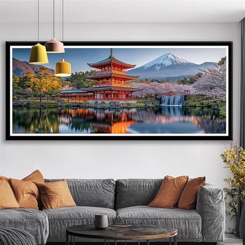 Diamond Painting XXL 125x50 cm Japan Diamant Painting Bilder Landschaft Diamond Art 5D Vollbohrer Diamant Malerei Basteln Mädchen 10 Jahre, Strass Stickerei Mosaikherstellung für Zimmer Deko S0-388 Diamond Painting XXL 125x50 cm Japan Diamant Painting Bilder Landschaft Diamond Art 5D Vollbohrer Diamant Malerei Basteln Mädchen 10 Jahre, Strass Stickerei Mosaikherstellung für Zimmer Deko S0-388 von Shueayin