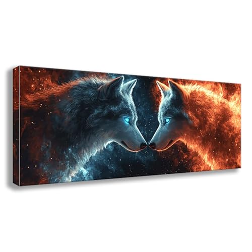 Diamond Painting XXL 150x60 cm Abstrakt Diamant Painting Bilder Wolf Diamond Art 5D Vollbohrer Diamant Malerei Basteln Mädchen 10 Jahre, Strass Stickerei Mosaikherstellung für Zimmer Deko S0-746 von Shueayin
