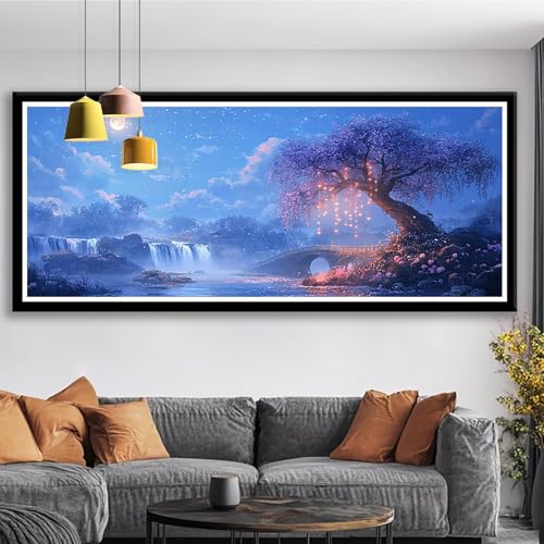 Diamond Painting XXL 150x60 cm Baum Diamant Painting Bilder Wasserfall Diamond Art 5D Vollbohrer Diamant Malerei Basteln Mädchen 10 Jahre, Strass Stickerei Mosaikherstellung für Zimmer Deko S0-436 Diamond Painting XXL 150x60 cm Baum Diamant Painting Bilder Wasserfall Diamond Art 5D Vollbohrer Diamant Malerei Basteln Mädchen 10 Jahre, Strass Stickerei Mosaikherstellung für Zimmer Deko S0-436 von Shueayin