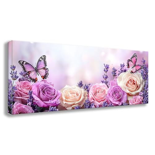 Diamond Painting XXL 175x70 cm Blume Diamant Painting Bilder Schmetterling Diamond Art 5D Vollbohrer Diamant Malerei Basteln Mädchen 10 Jahre, Strass Stickerei Mosaikherstellung für Zimmer Deko S0-752 von Shueayin