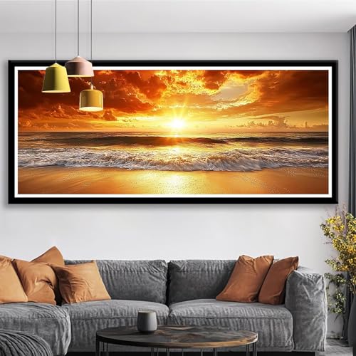 Diamond Painting XXL 175x70 cm Sonnenuntergang Diamant Painting Bilder Meer Diamond Art 5D Vollbohrer Diamant Malerei Basteln Mädchen 10 Jahre, Strass Stickerei Mosaikherstellung für Zimmer Deko S0-88 Diamond Painting XXL 175x70 cm Sonnenuntergang Diamant Painting Bilder Meer Diamond Art 5D Vollbohrer Diamant Malerei Basteln Mädchen 10 Jahre, Strass Stickerei Mosaikherstellung für Zimmer Deko S0-88 von Shueayin