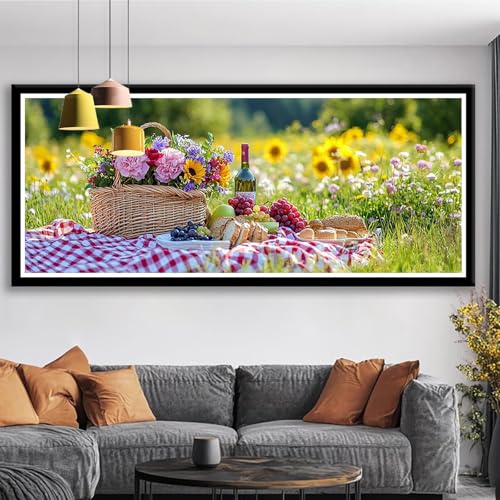 Diamond Painting XXL 200x80 cm Blume Diamant Painting Bilder Picknick Diamond Art 5D Vollbohrer Diamant Malerei Basteln Mädchen 10 Jahre, Strass Stickerei Mosaikherstellung für Zimmer Deko S0-184 Diamond Painting XXL 200x80 cm Blume Diamant Painting Bilder Picknick Diamond Art 5D Vollbohrer Diamant Malerei Basteln Mädchen 10 Jahre, Strass Stickerei Mosaikherstellung für Zimmer Deko S0-184 von Shueayin