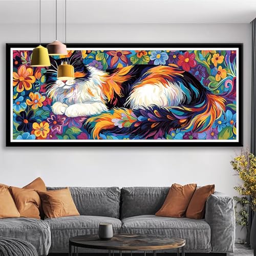 Diamond Painting XXL 200x80 cm Katze Diamant Painting Bilder Blume Diamond Art 5D DIY Vollbohrer Diamant Malerei Basteln Mädchen 10 Jahre, Strass Stickerei Mosaikherstellung für Zimmer Deko S0-442 Diamond Painting XXL 200x80 cm Katze Diamant Painting Bilder Blume Diamond Art 5D DIY Vollbohrer Diamant Malerei Basteln Mädchen 10 Jahre, Strass Stickerei Mosaikherstellung für Zimmer Deko S0-442 von Shueayin