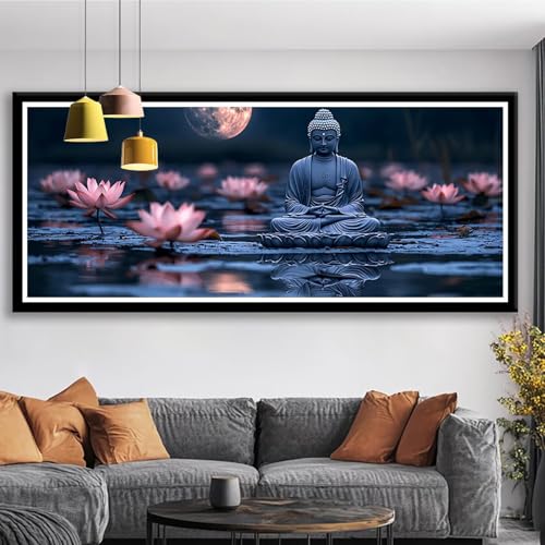 Diamond Painting XXL 200x80 cm Lotus Diamant Painting Bilder Steinstatue Diamond Art 5D Vollbohrer Diamant Malerei Basteln Mädchen 10 Jahre, Strass Stickerei Mosaikherstellung für Zimmer Deko S0-438 Diamond Painting XXL 200x80 cm Lotus Diamant Painting Bilder Steinstatue Diamond Art 5D Vollbohrer Diamant Malerei Basteln Mädchen 10 Jahre, Strass Stickerei Mosaikherstellung für Zimmer Deko S0-438 von Shueayin
